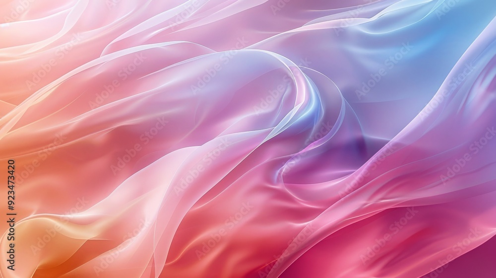 Leinwandbilder this image depicts a colorful, flowing fabric with soft gradients and smooth textures, creating an a