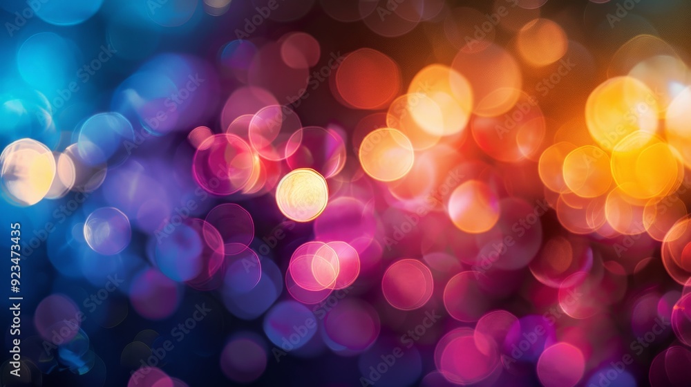 Poster this image captures colorful bokeh lights with an abstract background, creating a festive and joyful