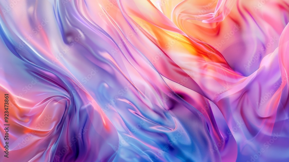 Poster An image filled with pastel-colored fluid patterns seamlessly merging into one another, providing a calm and smooth visual experience, ideal for art enthusiasts.