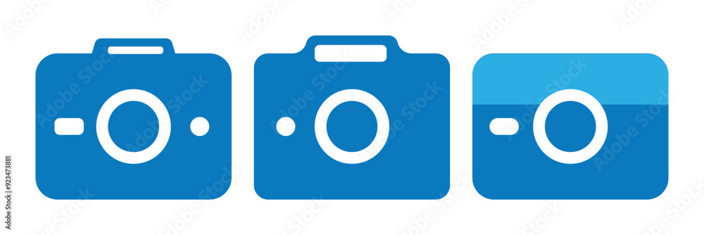 Poster camera icon set camera photo snapshot capture photograph shutter flash digital app modern minimalist