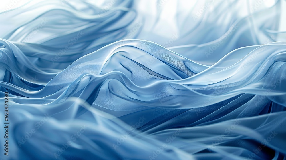 Poster Serene waves in shades of blue evoke a tranquil and peaceful ambiance, perfect for creating a calming atmosphere in various applications such as backgrounds and art projects.