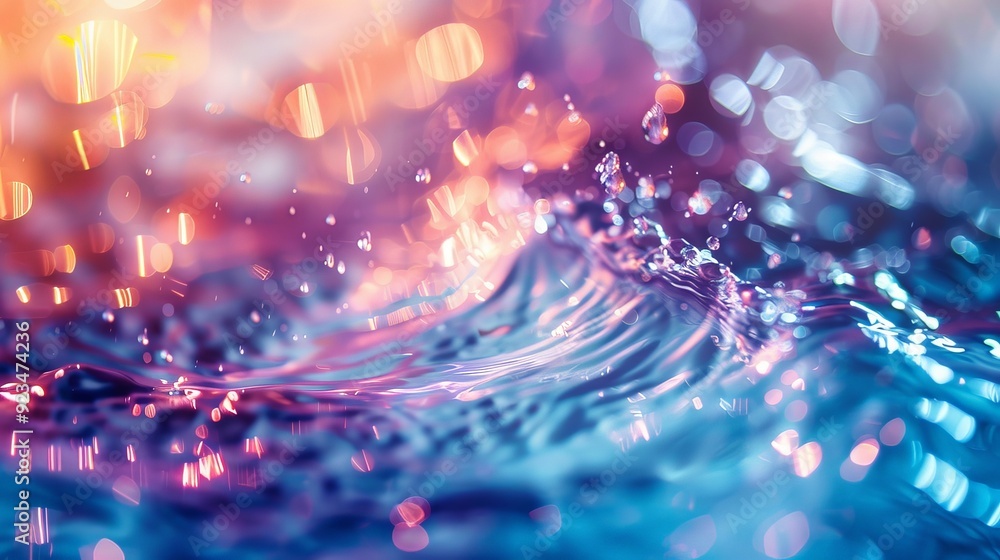 Leinwandbilder this image captures dynamic water splashes illuminated by colorful lights, creating a vibrant and li