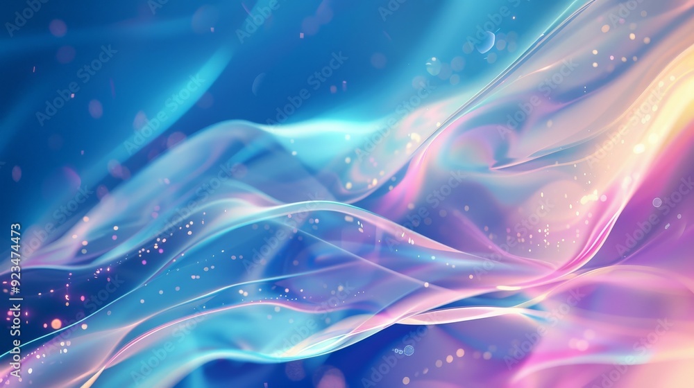 Poster This image showcases flowing pastel abstract lines with sparkling accents, creating a dynamic yet soothing composition that captures both movement and tranquility.