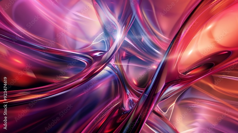 Poster A mesmerizing abstract composition featuring vibrant and swirling patterns in various vivid colors, creating a sense of movement and depth within the image.