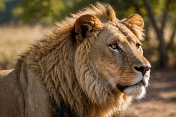 Obraz premium lion lioness, many angles and view portrait side back head shot isolated on white background cutout