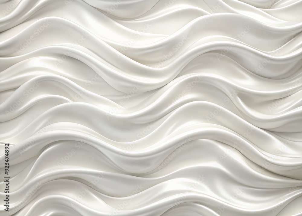 Poster ai generated photo of seamless subtle white glossy soft abstract wavy embossed texture isolated on w