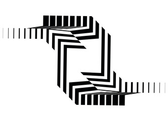 Abstract vector background of black broken lines on a white background with space for text. Modern design element. Sports pattern. Modern vector striped background. Frame