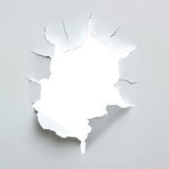 Obraz premium A ripped hole in white paper