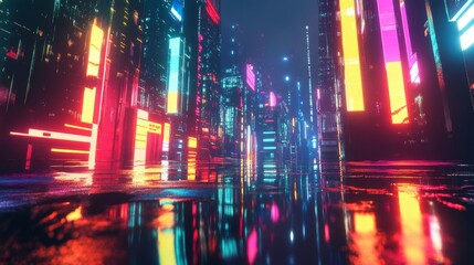 Fototapeta premium Neon Cityscape