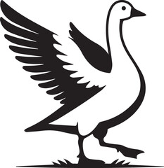 Snow Goose vector silhouette illustration logo