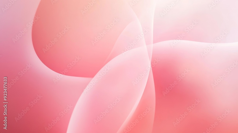 Poster a soft, abstract composition featuring gentle curves and warm pink hues, creating a calming visual e