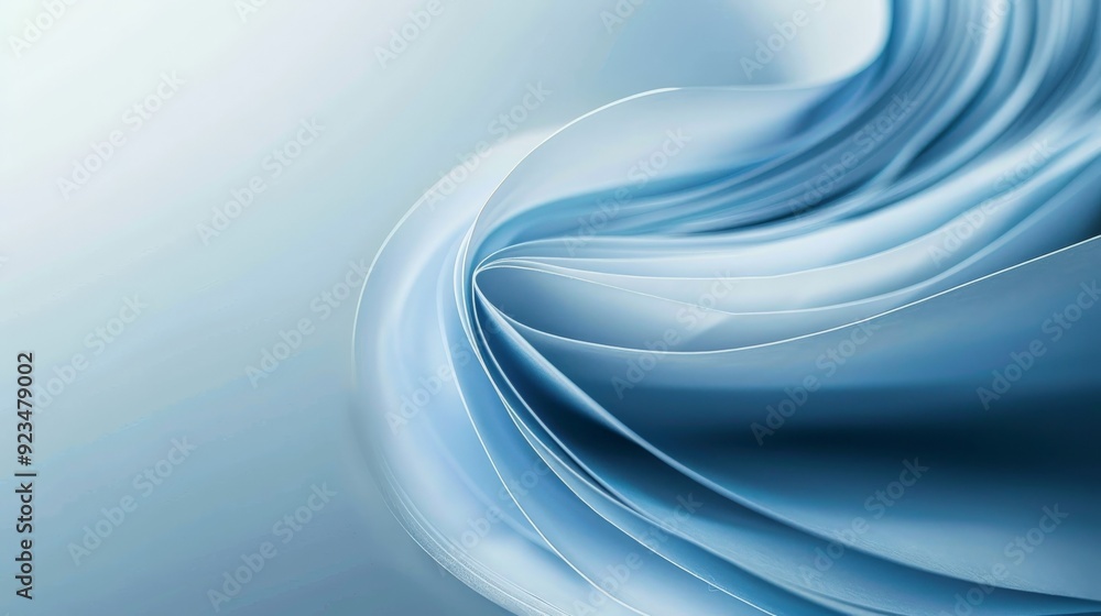 Poster An abstract image featuring flowing blue wavy lines and curves, providing a sense of fluid movement and serene elegance. The smooth lines create a harmonious balance and appealing visual effect.