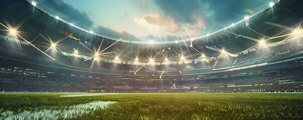 A packed stadium under a bright, cloudy sky, anticipation building for a game.