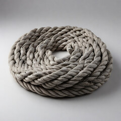 Obraz premium Round Curled Rope With White Background generative AI