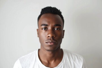 Obraz premium Serious Young Black Man in 20s Portrait with Angry Expression