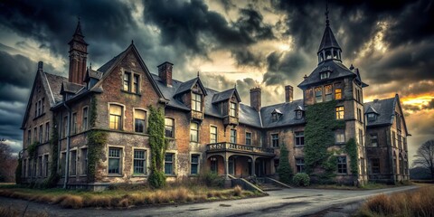 Obraz premium haunting mysterious abandoned asylum horror samsat spooky dark eerie