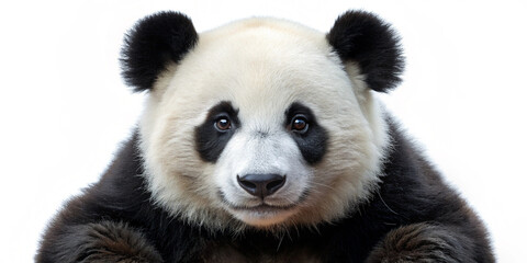 Fototapeta premium Panda bear in a tree, bamboo bear, in the forest, sitting isolated on white, transparent background png