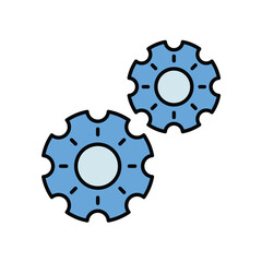 gear color line icon with white background vector stock illustration