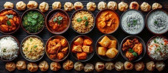 A Colorful Spread of Indian Dishes