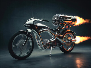 Futuristic Jet-Powered Motorcycle Concept
