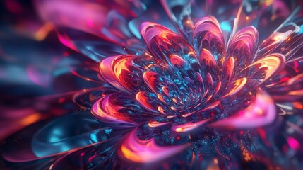 Abstract  Neon Flower