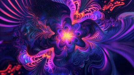 Abstract Fractal Artwork in Vibrant Colors