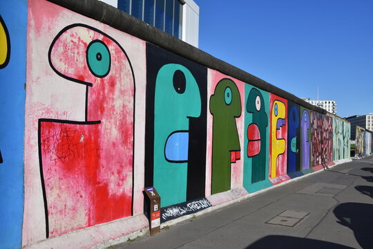 Berlin Wall East Side Gallery, a monument to freedom created by artists from around the world on a 1,316 m long fragment of the Berlin Wall. Germany, Europe, 