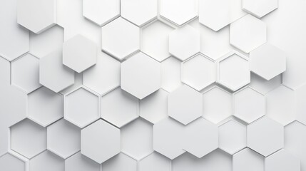 Naklejka premium Modern art composition with hexagon motifs, creating a harmonious honeycomb structure, featuring fine lines and a sleek white background for a sophisticated look
