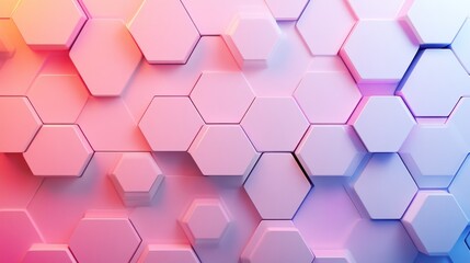 Mystical hexagon pattern with soft glow, gradient lighting transitioning from cool to warm hues, ethereal and calm ambiance