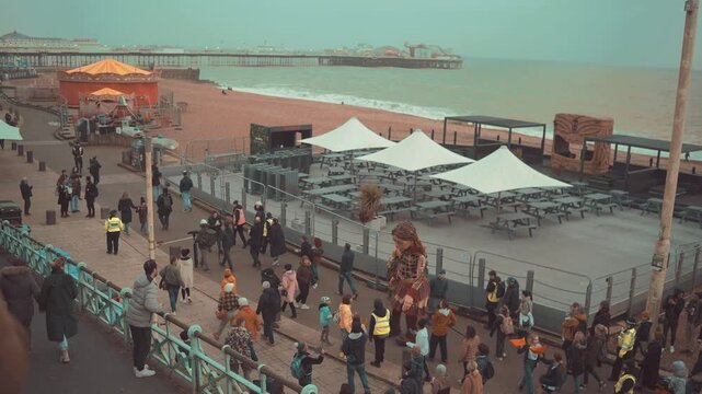 Brighton, UK. 31st March 2023. Little Jamal refugee in town