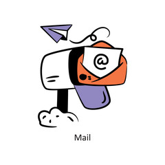 Mail filled outline Style Design Vector Stock illustration. 