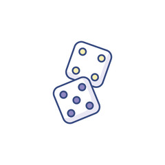Dice icon design with white background stock illustration