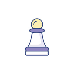 Pawn icon design with white background stock illustration