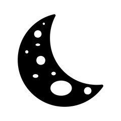 Moon icon vector. Celestial Moon illustration sign. Retro Moon symbol or logo.