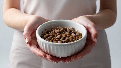 person holding a bowl of cereal