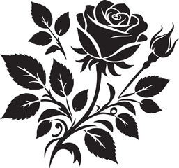 Rose silhouette vector illustration