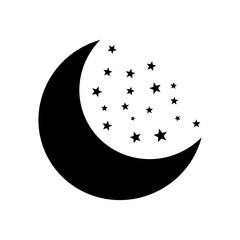 Moon icon vector. Celestial Moon illustration sign. Retro Moon symbol or logo.