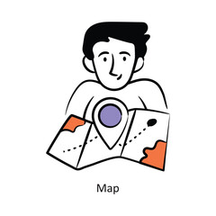 Map filled outline Style Design Vector Stock illustration. 