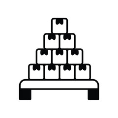 packages glyph icon with white background vector stock illustration