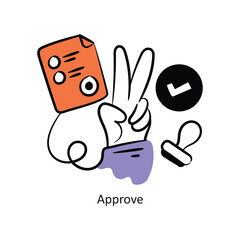Approve filled outline Style Design Vector Stock illustration. 