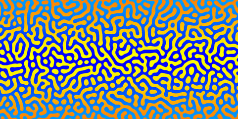 Abstract Turing organic wallpaper with background. Turing reaction diffusion monochrome seamless pattern with chaotic motion. Natural seamless line pattern. Linear design with biological shapes.