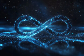 Abstract digital background banner featuring an infinity sign, symbolizing endless possibilities