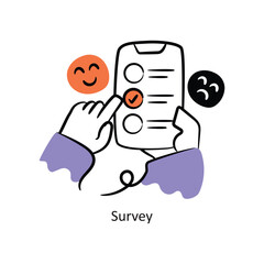 Survey  filled outline Style Design Vector Stock illustration. 