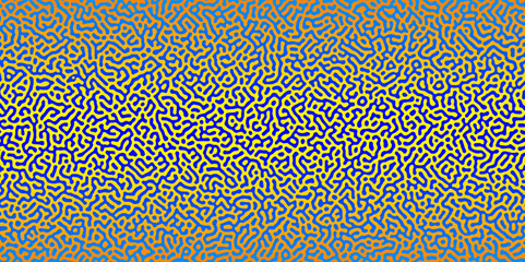 Abstract Turing organic wallpaper with background. Turing reaction diffusion monochrome seamless pattern with chaotic motion. Natural seamless line pattern. Linear design with biological shapes.