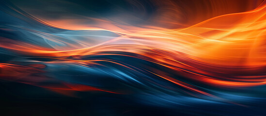 Minimalist abstract design with blurred red, orange, and navy blue gradients, featuring smooth curves and grainy textures, resembling mountain peaks, in a high-resolution, modern, and elegant style wi