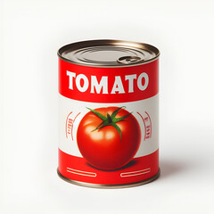 Tomato Can on White Background