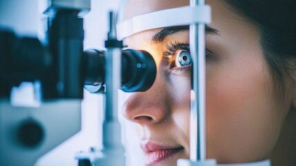 Professional Ophthalmologist Performing Comprehensive Eye Examination in Clinic