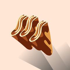 Chocolate Drizzled Crepes Illustration