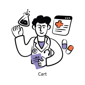 doctor holding medical tools, cartoon style clip art preview