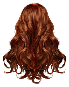 recommend clip art: PNG Luxurious wavy brown hair wig